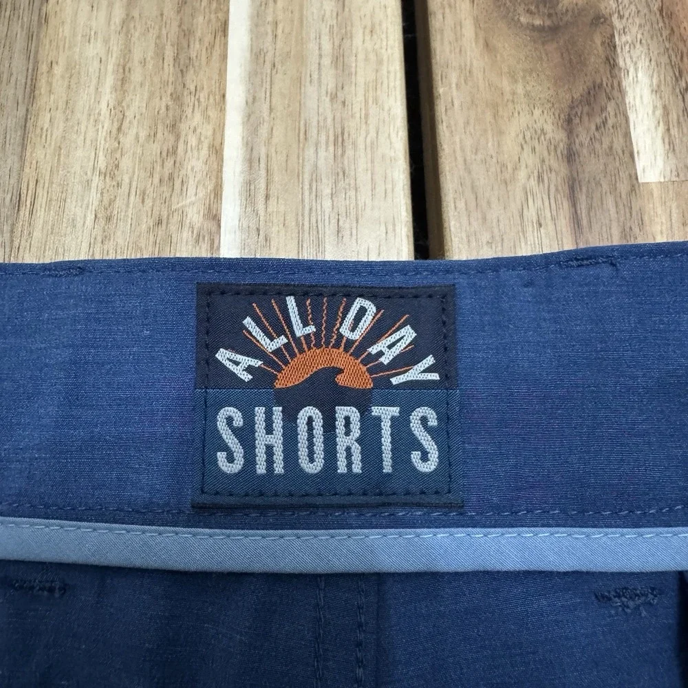 Faherty All Day Shorts Mens 36 Blue Chino Performance Drawstring 9